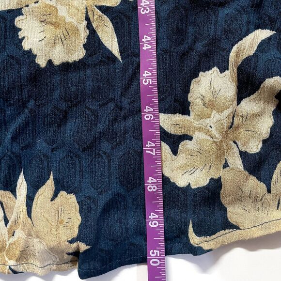 Vintage Caroline Wells Collection Dark Green & Beige Floral Maxi Dress Sz 8 EUC - Picture 8 of 9